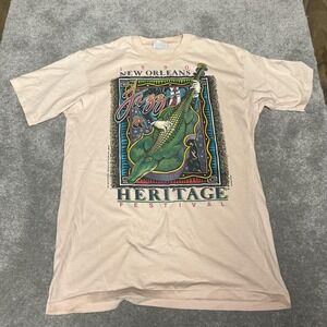 Vintage 1990 New Orleans Jazz Heritage Festival Shirt Mens Large Alligator 90s